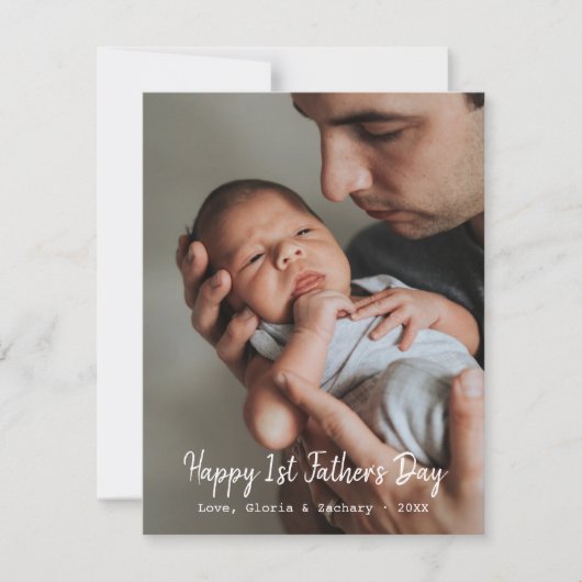 De eerste keer dat de Foto van de Vaderdag Feestdagenkaart (Voorkant)