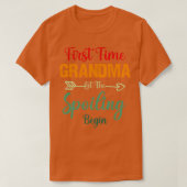 De eerste keer dat oma grootmoeder de spoeling laa t-shirt (Design voorkant)