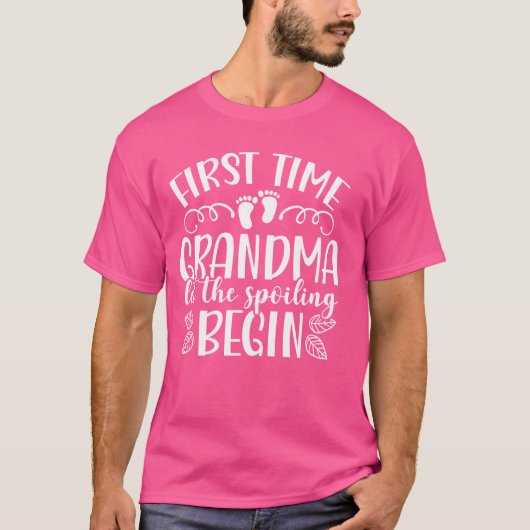De eerste keer dat oma het spil laat beginnen t-shirt (Voorkant)
