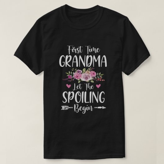 De eerste keer dat oma het spil laat beginnen t-shirt (Design voorkant)