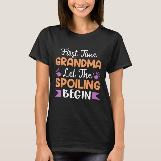 De eerste keer dat oma het spil laat beginnen t-shirt (Voorkant)