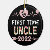 De eerste keer dat oom 2022 Funny New Dad promoot Keramisch Ornament (Links)