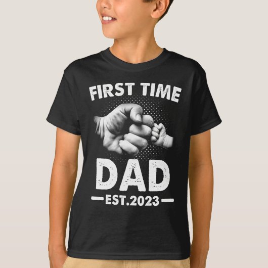 De eerste keer dat pap Nieuwe Papa Est 2023 Funny  T-shirt (Voorkant)