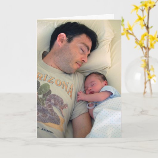 De eerste keer dat papa je eigen fotokaart maakt kaart (Gele Bloem)