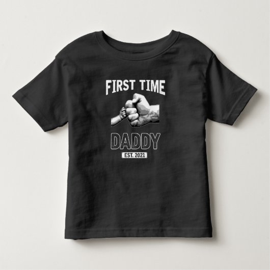 De eerste keer dat vader 2021 papa vaderdag is kinder shirts (Voorkant)