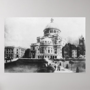 De eerste kerk van Christus, wetenschapper in Bost Poster