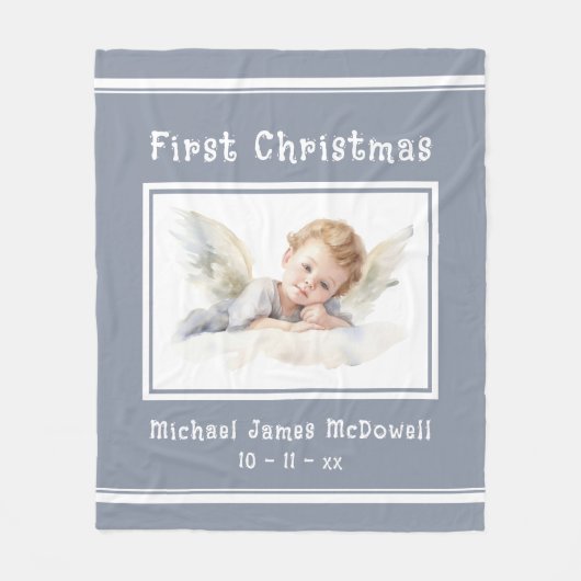 De eerste kerst-Baby-engel van het kind Fleece Deken (Voorkant)