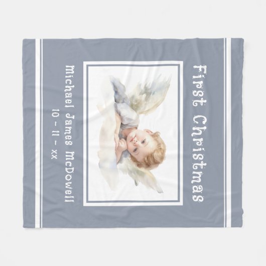 De eerste kerst-Baby-engel van het kind Fleece Deken (Voorkant (Horizontaal))