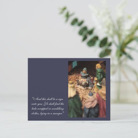 De eerste kerst feestdagenkaart (Staand voorkant)