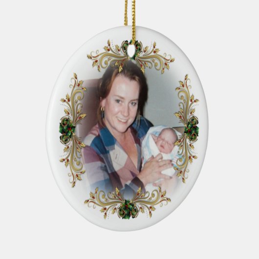 De eerste kerst is een oma! Keramische ornament (Rechts)