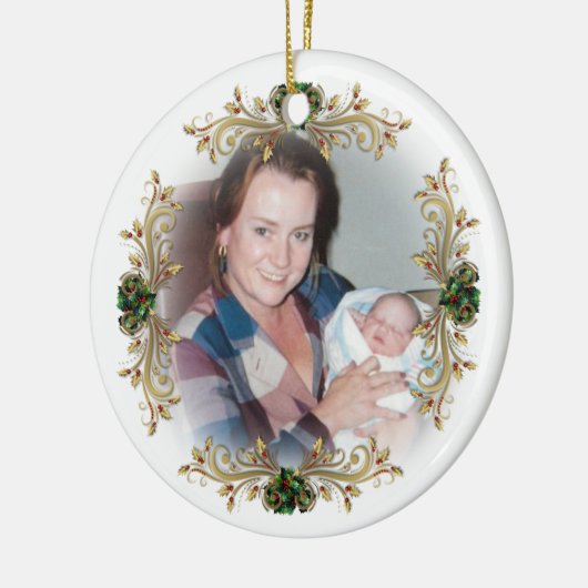 De eerste kerst is een oma! Keramische ornament (Links)