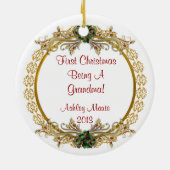 De eerste kerst is een oma! Keramische ornament (Achterkant)