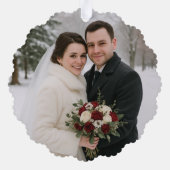 De eerste kerst Keepsake van de Pas getrouwd Ornament Kaart (Achterkant)