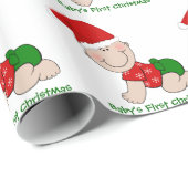 De eerste kerst van de Baby Baby in Crawling Cadeaupapier (Rol Hoek)