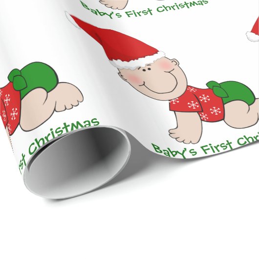 De eerste kerst van de Baby Baby in Crawling Cadeaupapier (Rol Hoek)