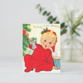 De eerste kerst van de  baby feestdagenkaart (Staand voorkant)