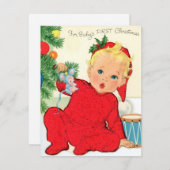 De eerste kerst van de  baby feestdagenkaart (Voorkant / Achterkant)