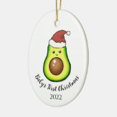 De eerste kerst van de baby met de dubbele sided A Keramisch Ornament (Links)