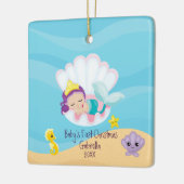 De eerste kerst van de Magische Mermaid Baby Keramisch Ornament (Links)