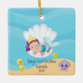 De eerste kerst van de Magische Mermaid Baby Keramisch Ornament (Voorkant)