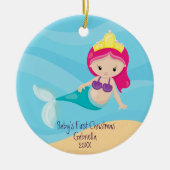 De eerste kerst van de Magische Mermaid Baby Keramisch Ornament (Voorkant)