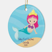 De eerste kerst van de Magische Mermaid Baby Keramisch Ornament (Links)