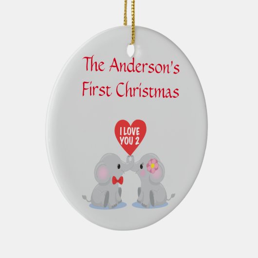 De eerste kerst van de paar keramisch ornament (Rechts)