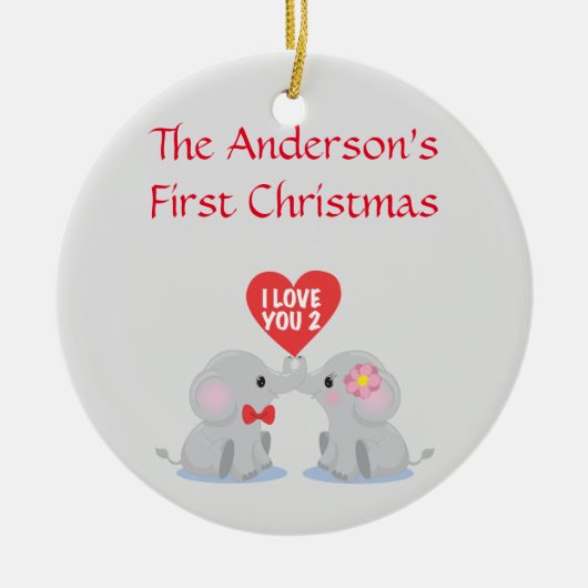 De eerste kerst van de paar keramisch ornament (Voorkant)