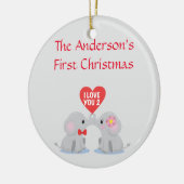 De eerste kerst van de paar keramisch ornament (Links)