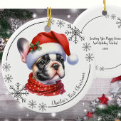 De eerste kerst van de Schattigee Franse Bulldog Keramisch Ornament