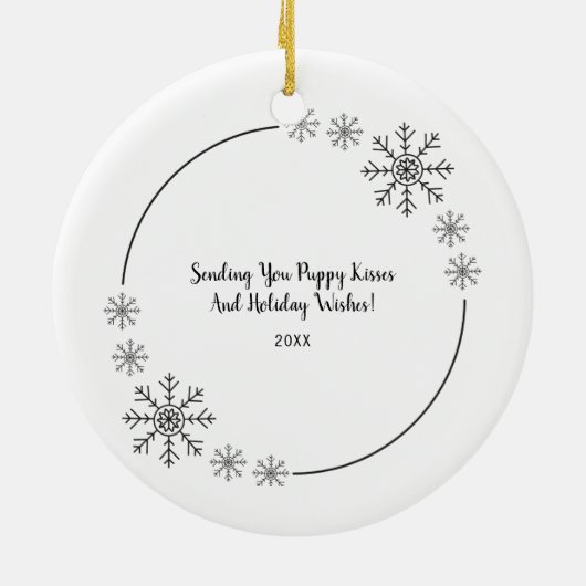 De eerste kerst van de Schattigee Franse Bulldog Keramisch Ornament (Achterkant)