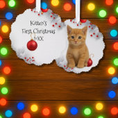 De eerste kerst van kittens ornament kaart