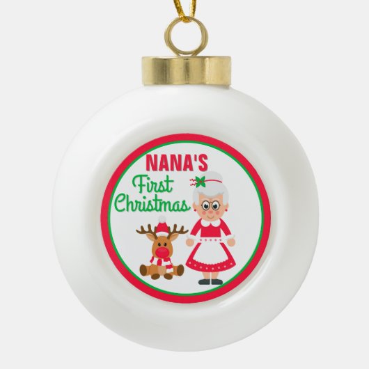 De eerste kerst van Nana Keramische Bal Ornament (Voorkant)
