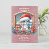 De eerste kerst van onze dochter feestdagenkaart (Staand voorkant)