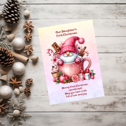 De eerste kerst van onze dochter feestdagenkaart