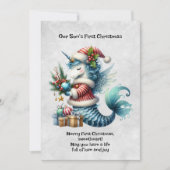 De eerste kerst van onze zoon feestdagenkaart (Voorkant)