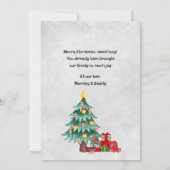 De eerste kerst van onze zoon feestdagenkaart (Achterkant)