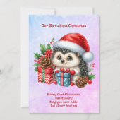 De eerste kerst van onze zoon feestdagenkaart (Voorkant)