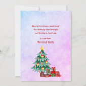 De eerste kerst van onze zoon feestdagenkaart (Achterkant)