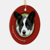 De eerste kerst van Puppy (Cardigan Welsh Corgi) Keramisch Ornament (Rechts)