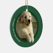 De eerste kerst van Puppy (Gouden Herriever) Keramisch Ornament (Rechts)