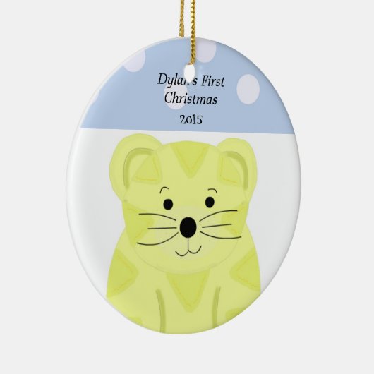 De eerste kerst van Tiger Baby Keramisch Ornament (Rechts)