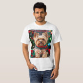 De eerste kerst van Yorkie! T-shirt (Voorkant volledig)