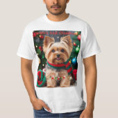 De eerste kerst van Yorkie! T-shirt (Voorkant)