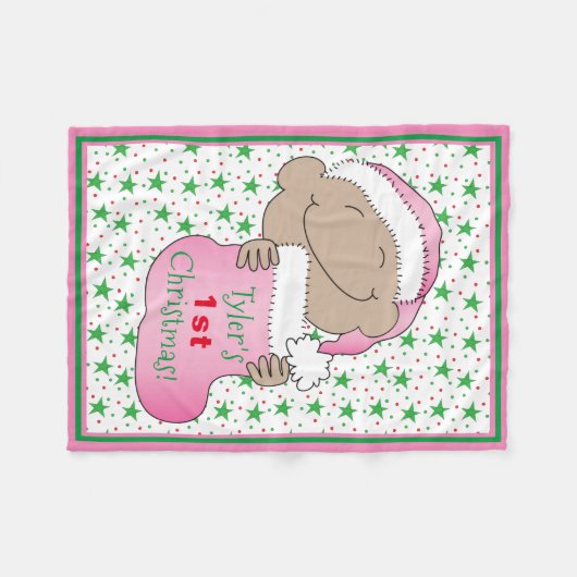 De eerste kerstbaby fleece deken (Voorkant (Horizontaal))