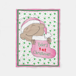 De eerste kerstbaby fleece deken
