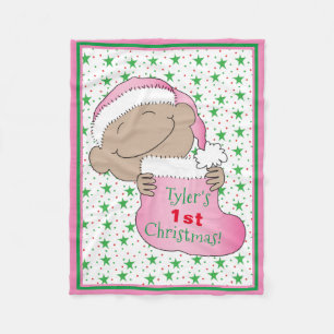 De eerste kerstbaby fleece deken