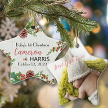 De eerste kerstbeste cadeaufoto van Rustic Baby