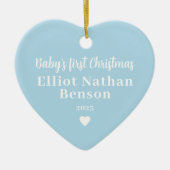 De eerste kerstblauwe foto voor baby's keramisch ornament (Voorkant)