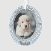 De eerste kerstblauwe pagina van de puppy Print Or Ornament (voorkant)